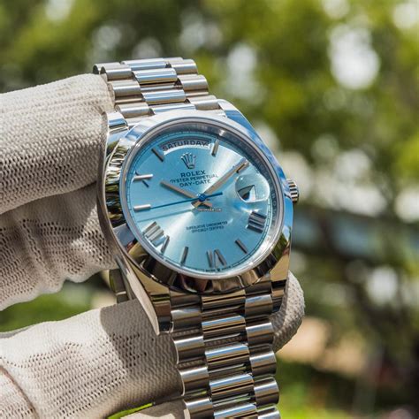 rolex day date president ice blue|rolex day date 40 cost.